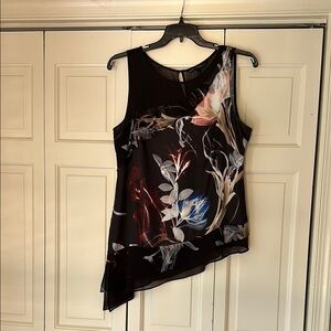 White House Black Market Sheer Black Top